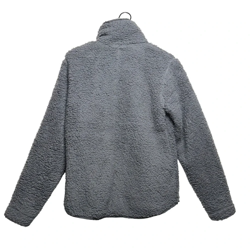 Fanatics Oregon Ducks Sherpa‎ Fleece Jacket Grey Snap Button Mock Neck Small NEW